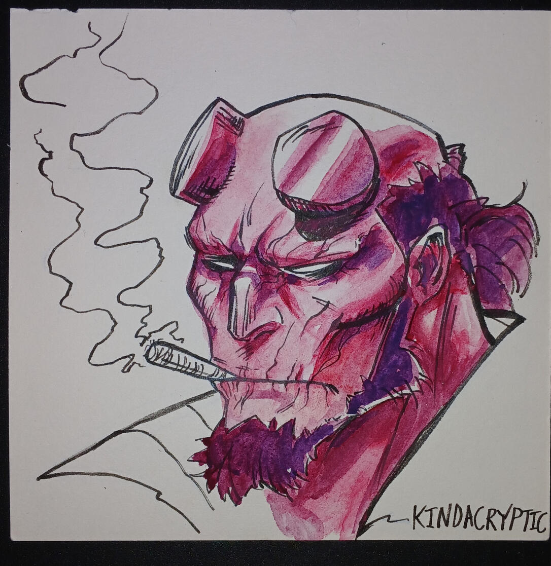 Watercolour HellBoy